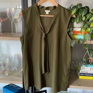 J. Crew factory sleeveless tie blouse